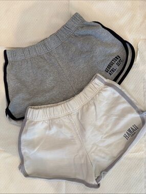 Brandy Melville Gray & White Kids Athletic Shorts Duo